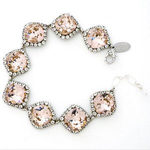 Haute Bride Cushion Stone Link Bracelet, vintage Rose Crystals NWT